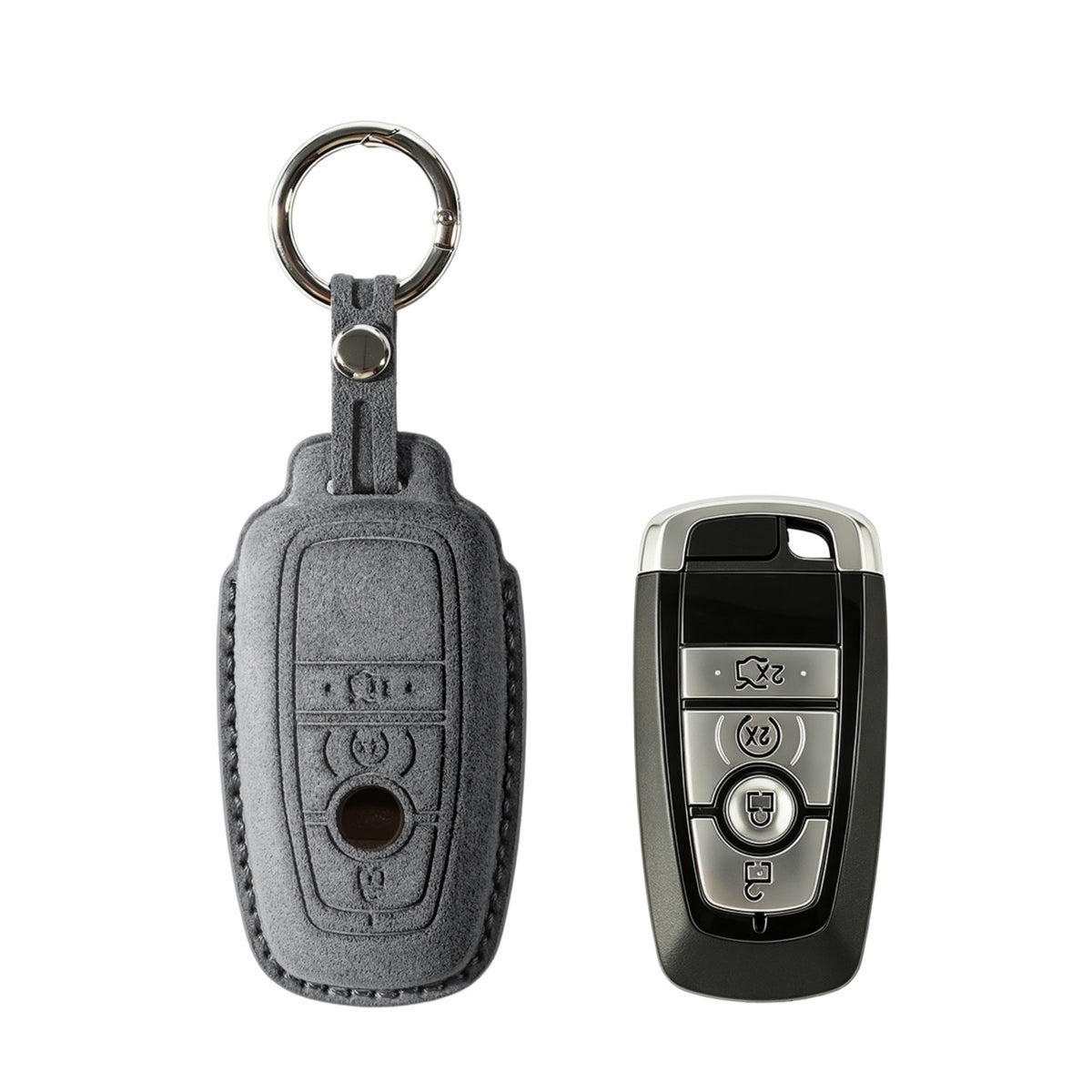 Alcantara Car Key Fob Cover for Ford Model B - Space Grey 1