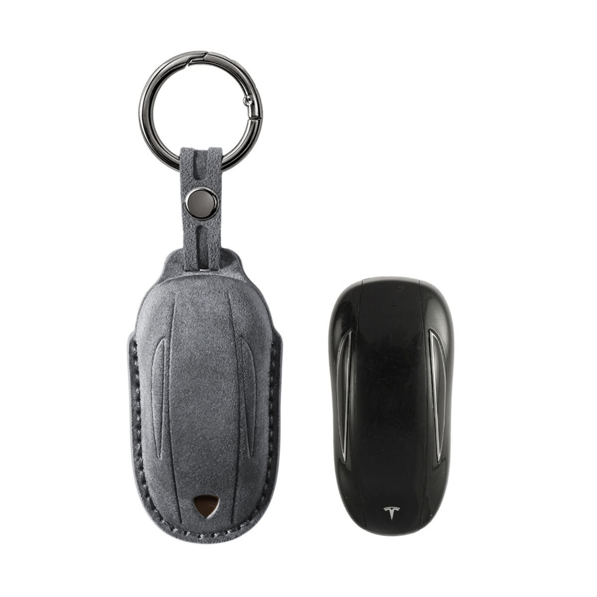 Alcantara Car Key Fob Cover for Tesla Model B (X) - Space Grey 1