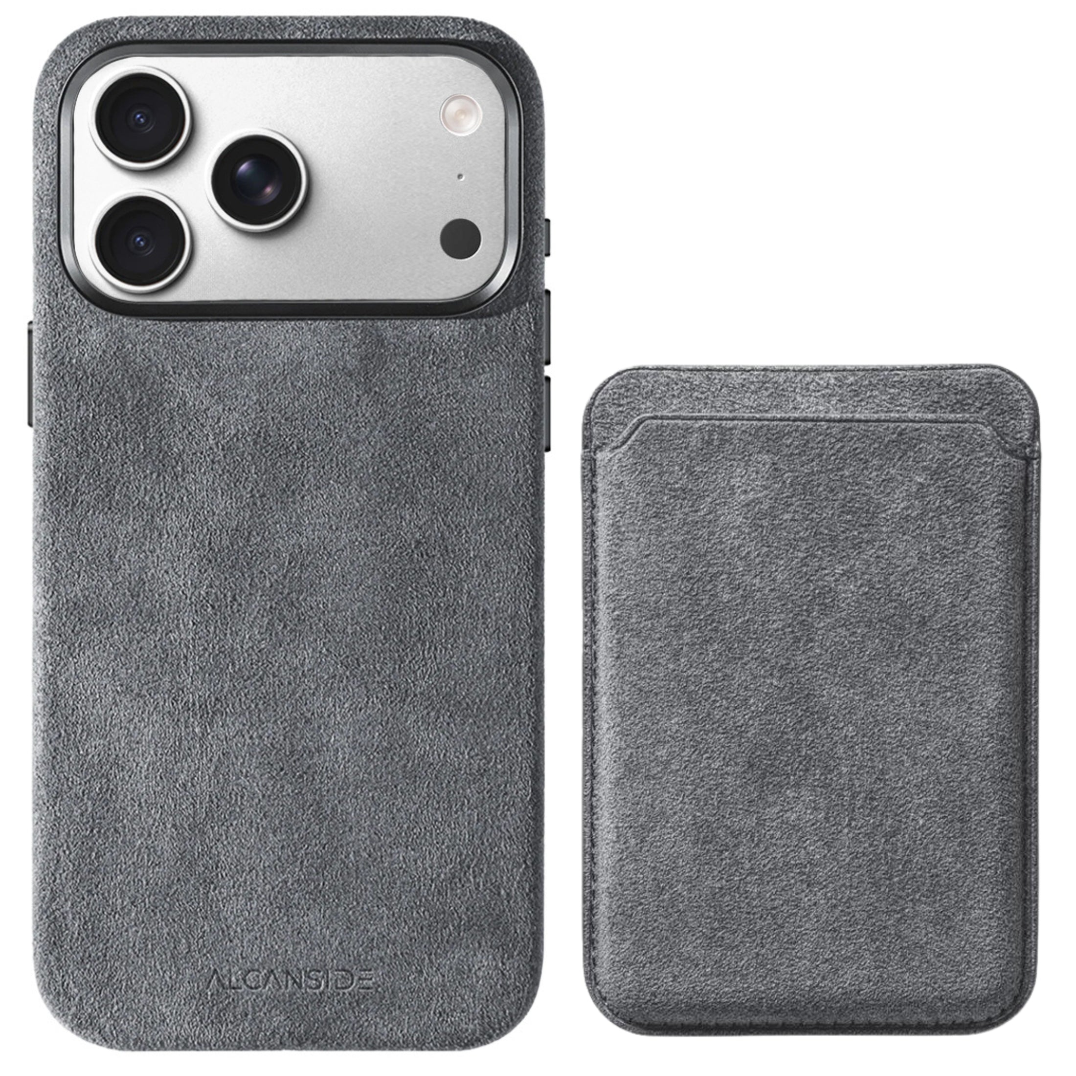 iPhone Alcantara Case + Magsafe Wallet - Nardo Gray
