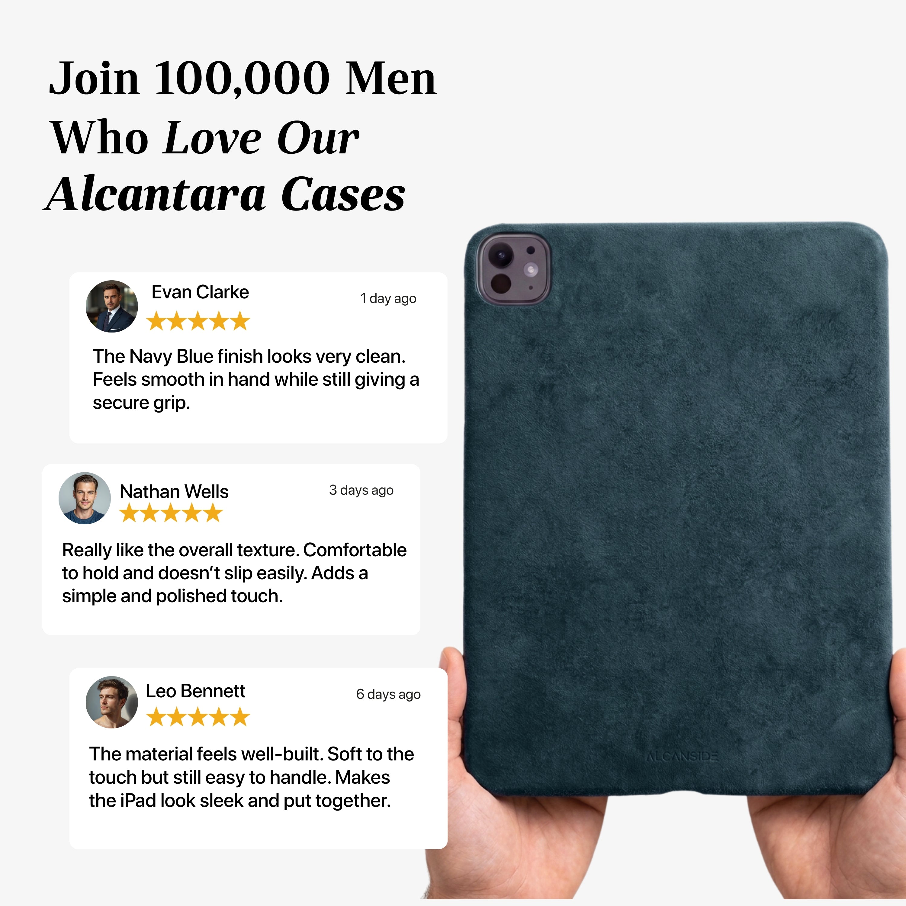 Alcantara iPad Cover - For iPad Pro (11 inch) - Navy Blue