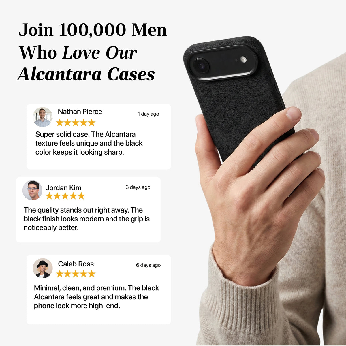 iPhone 17 Air Alcantara Case Deep Black