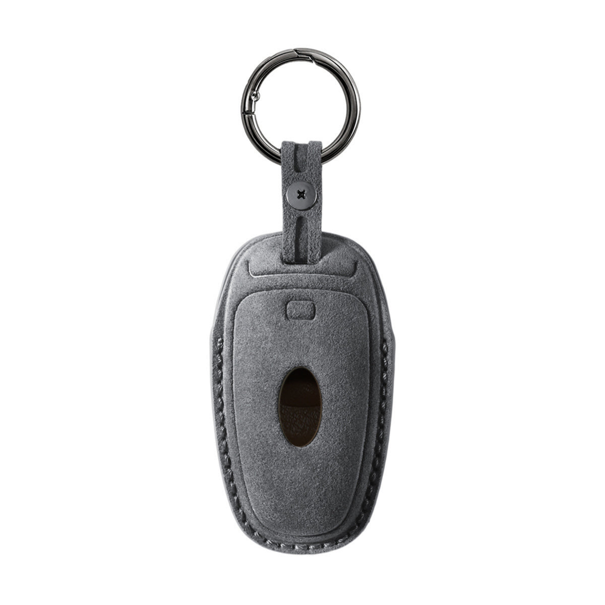 Alcantara Car Key Fob Cover for Hyundai Model D - Space Grey 4