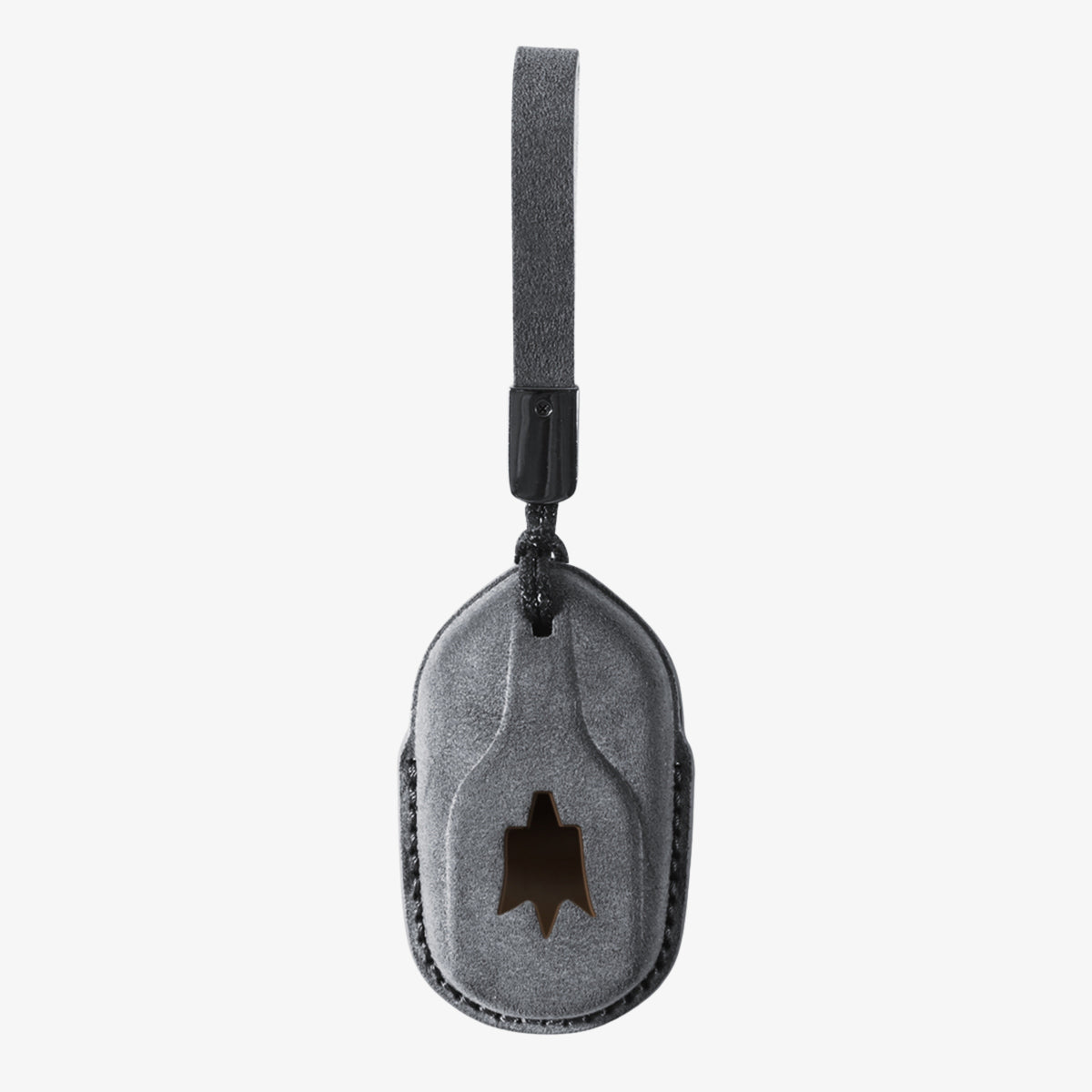 Alcantara Car Key Fob Cover for Maserati Model A with Buckle - Space Grey 4