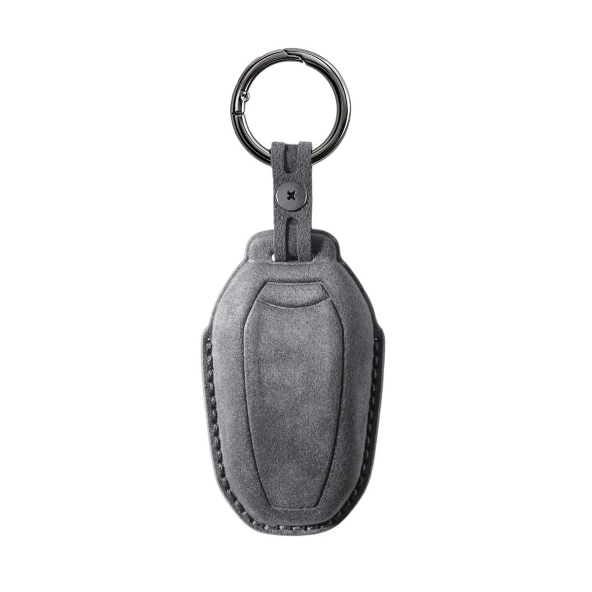 Alcantara Car Key Fob Cover for Peugeot Model A - Space Grey 4