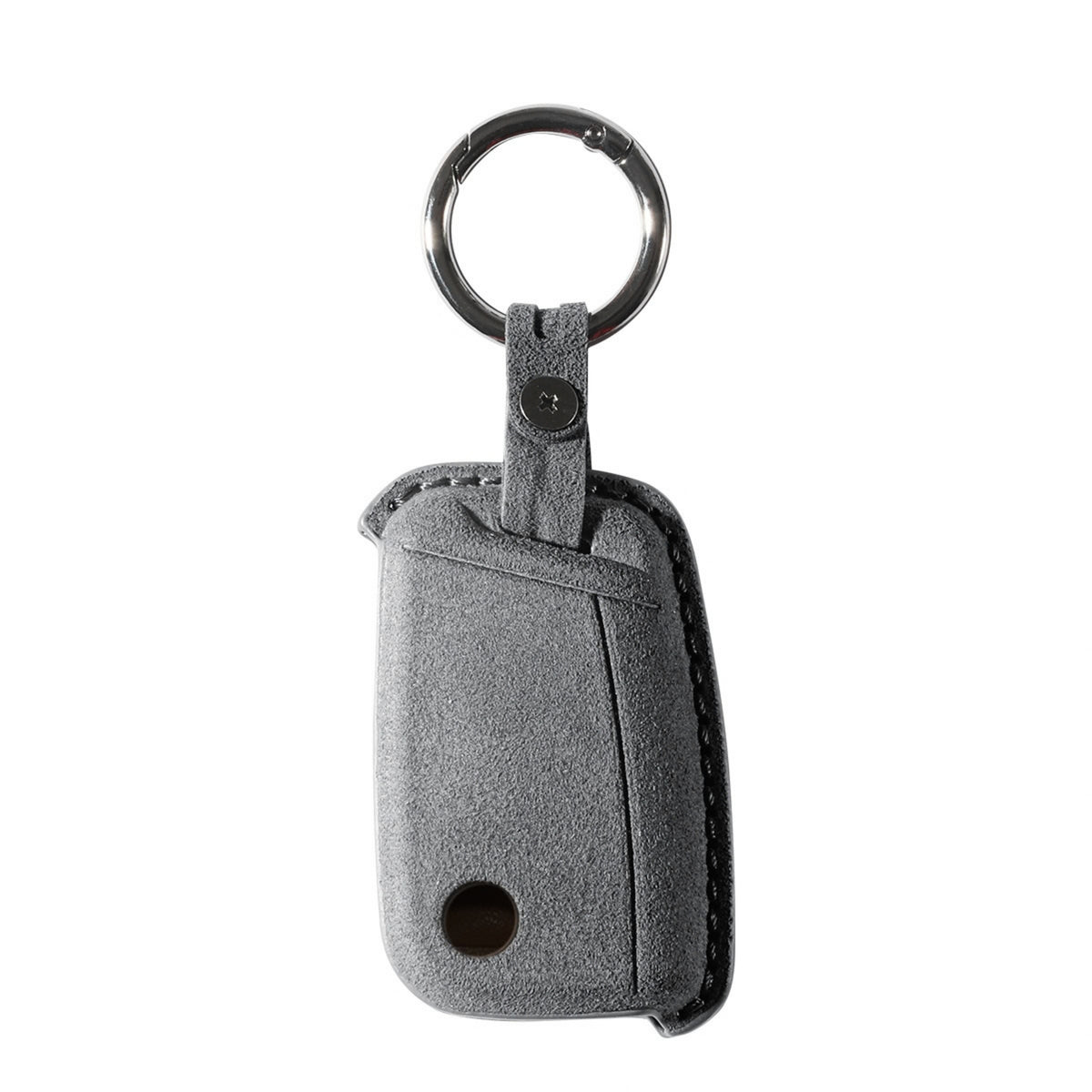 Alcantara Car Key Fob Cover for Volkswagen | Model F with Buckle - Space Grey 4