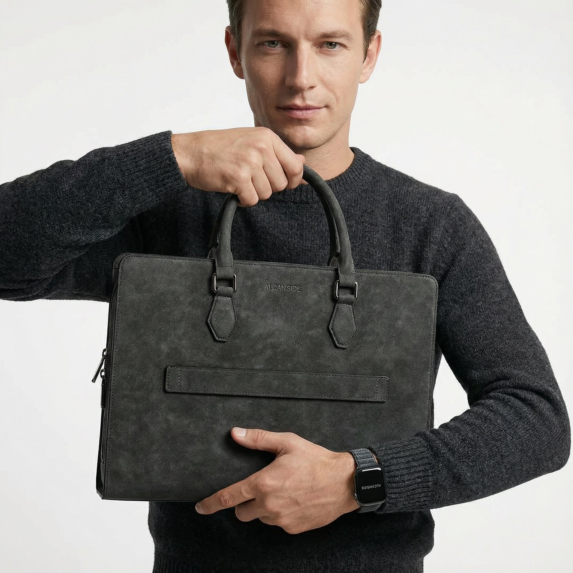 Alcantara Laptop Bag - Space Grey