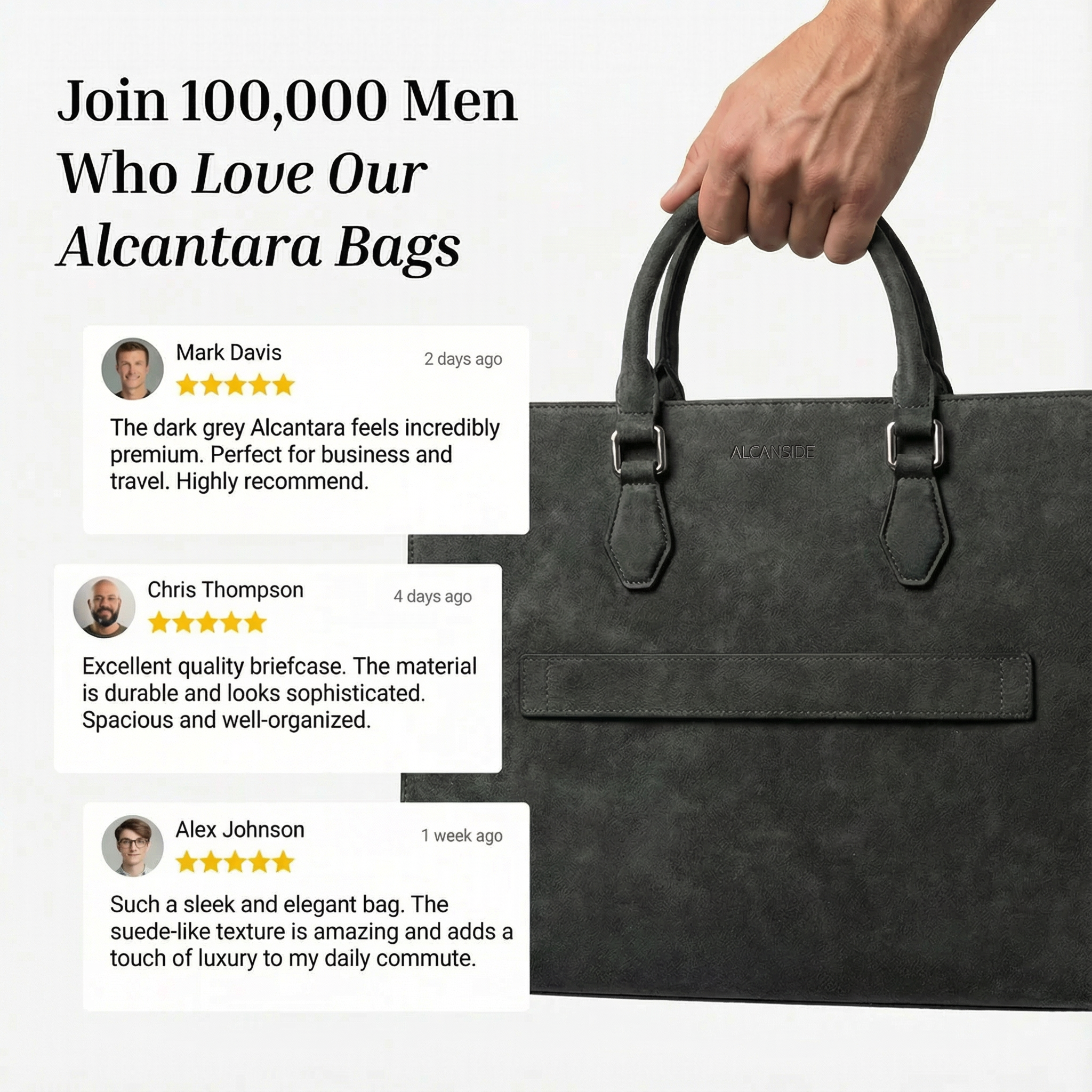 Alcantara Laptop Bag - Space Grey