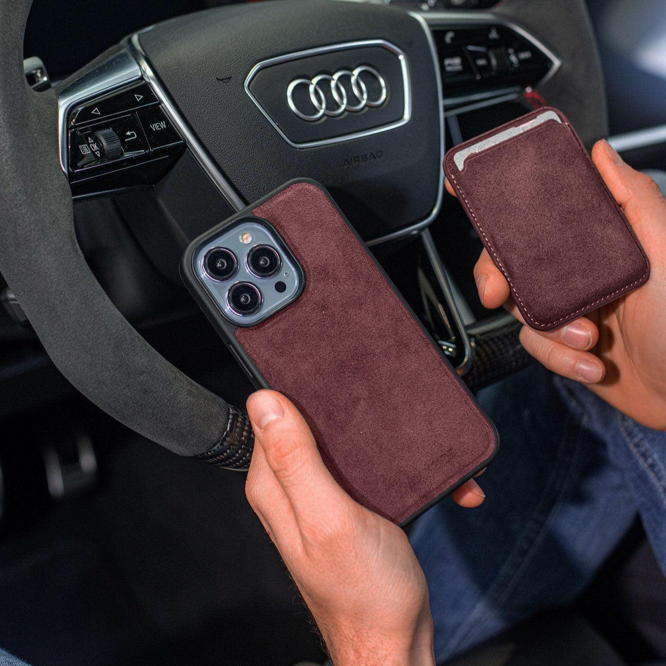 iPhone 16 - Alcantara Back Cover - Wine Red