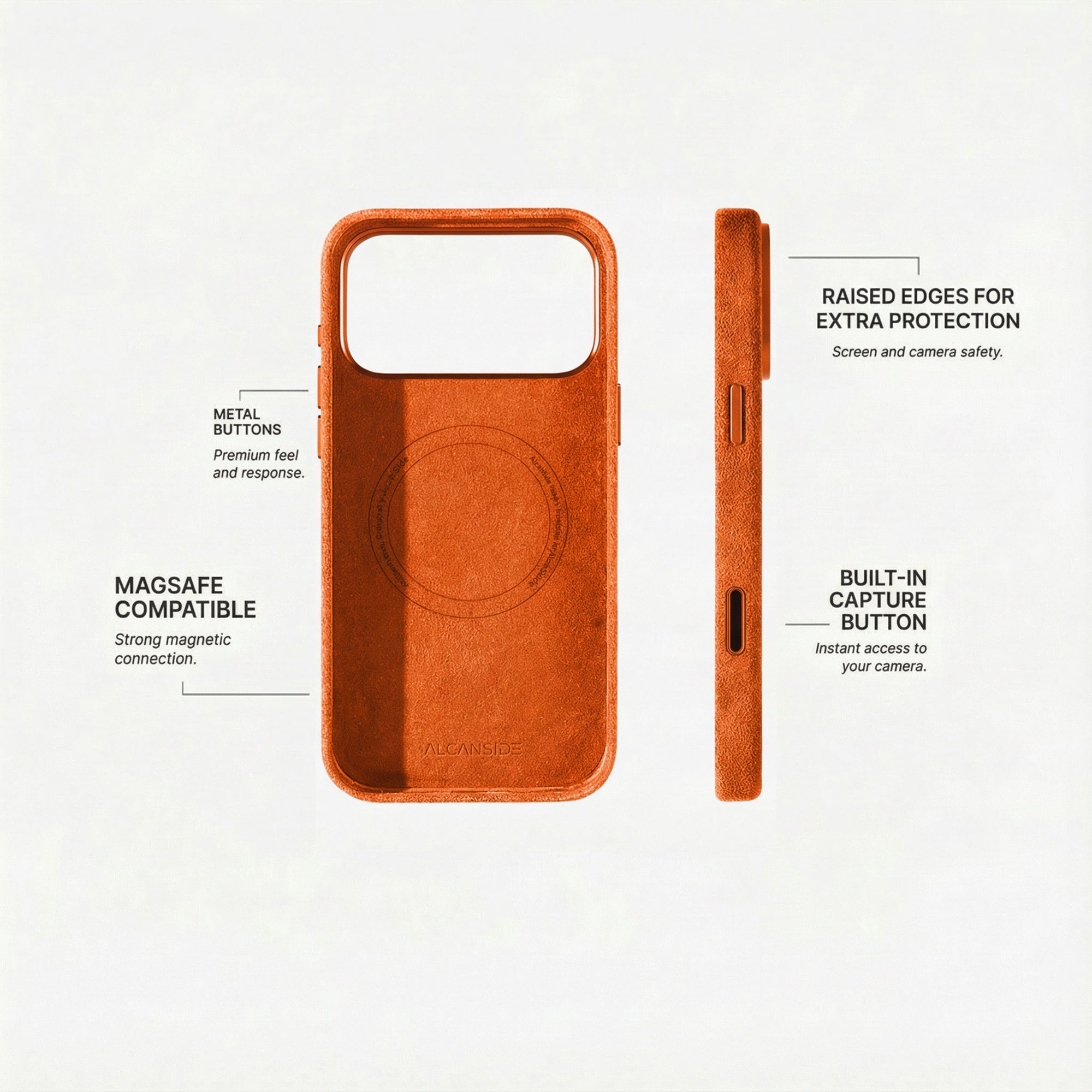 iPhone Alcantara Case - Orange