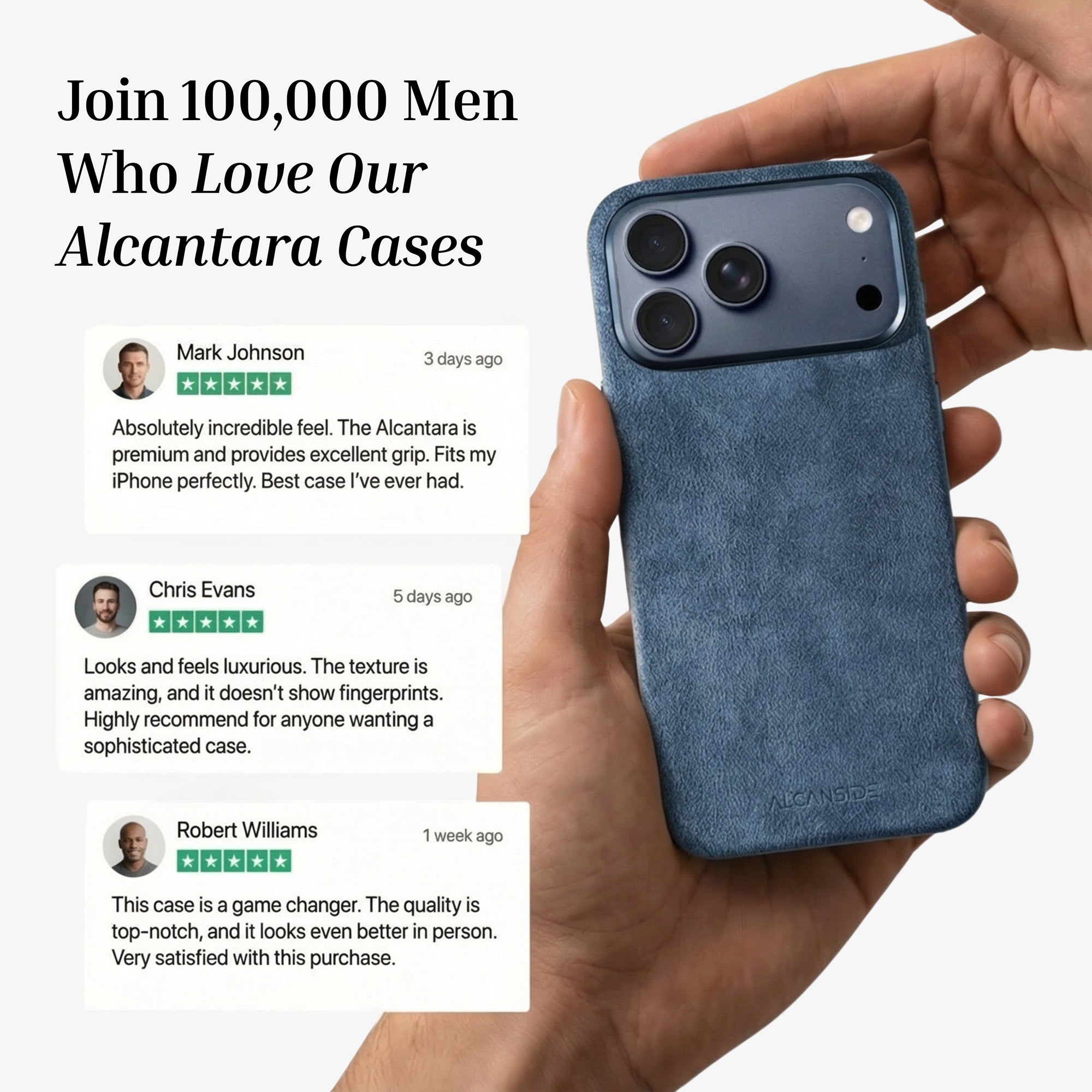 iPhone Alcantara Case - Ocean Blue