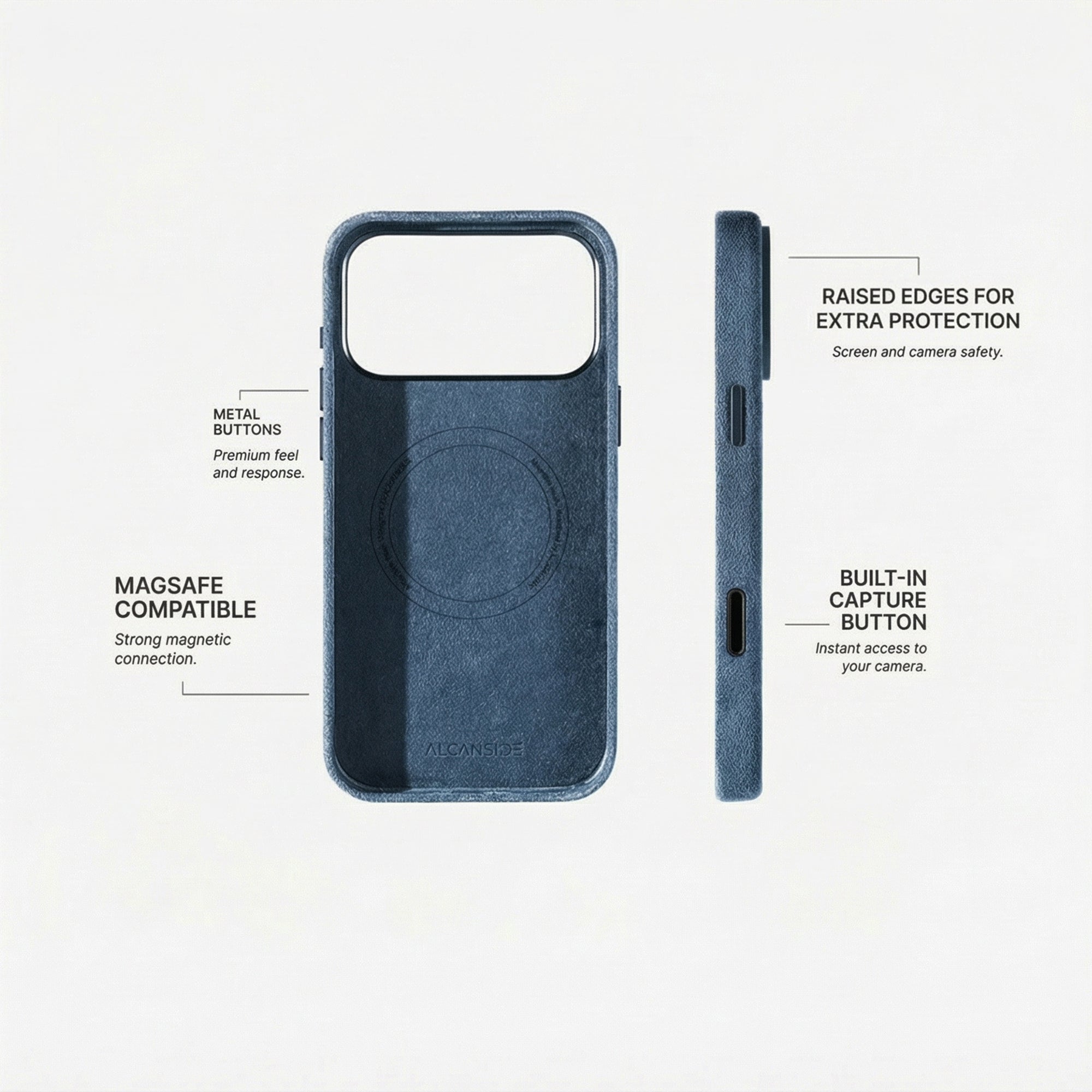 iPhone Alcantara Case - Ocean Blue