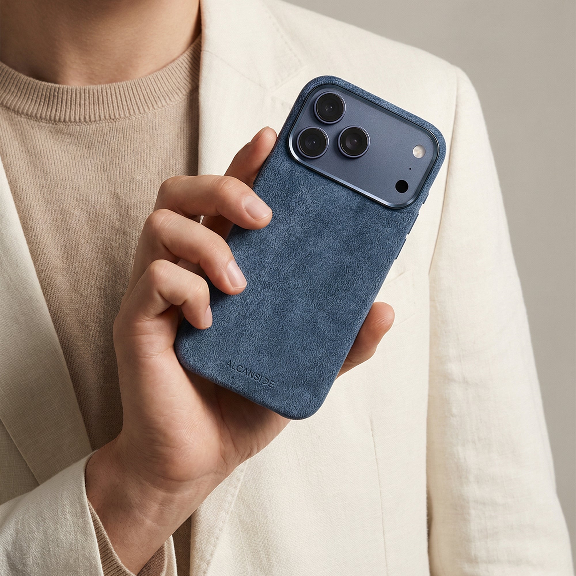 iPhone Alcantara Case - Ocean Blue