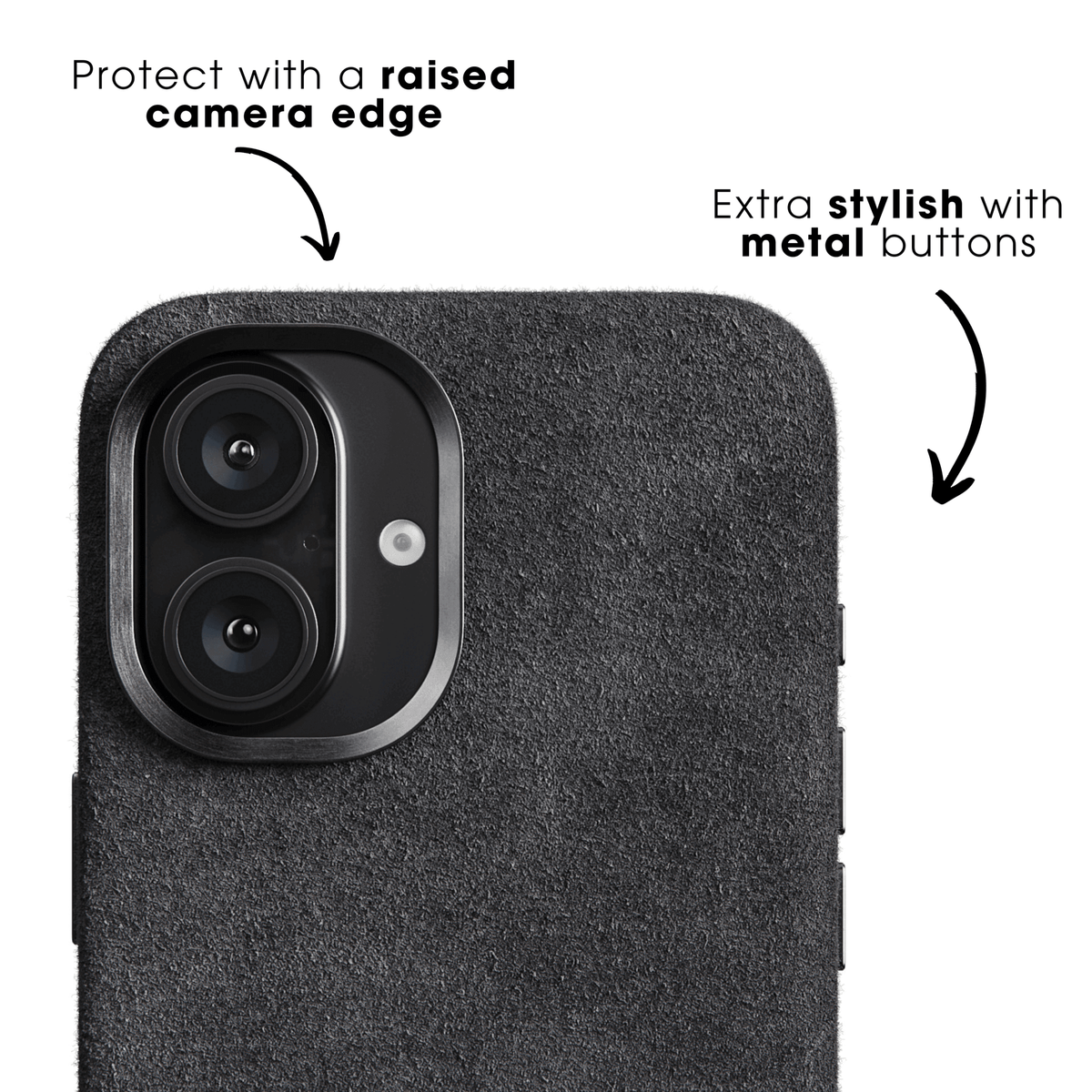 iPhone 16e - Alcantara Case - Space Grey - Alcanside