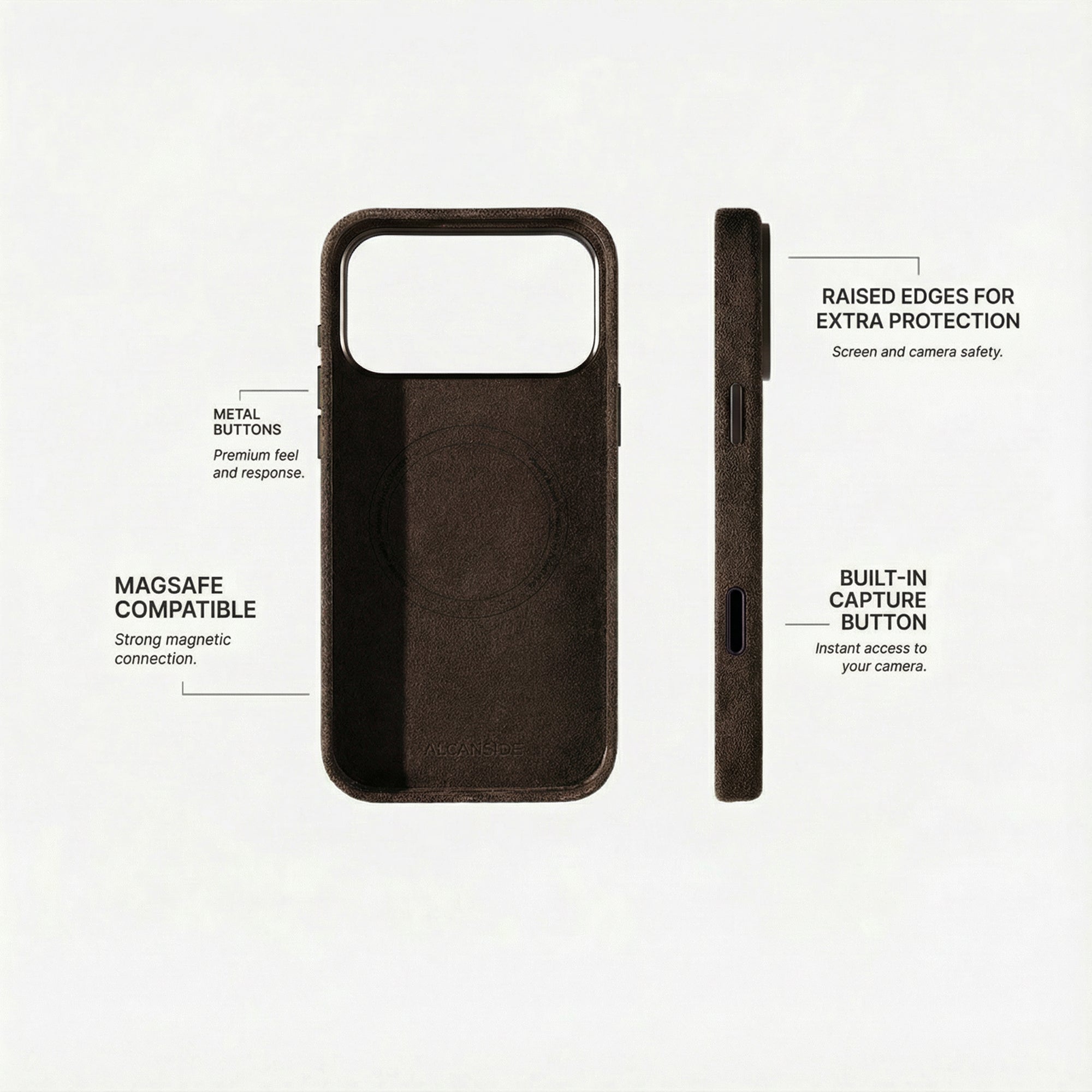 iPhone Alcantara Case - Chocolate Brown - Alcanside