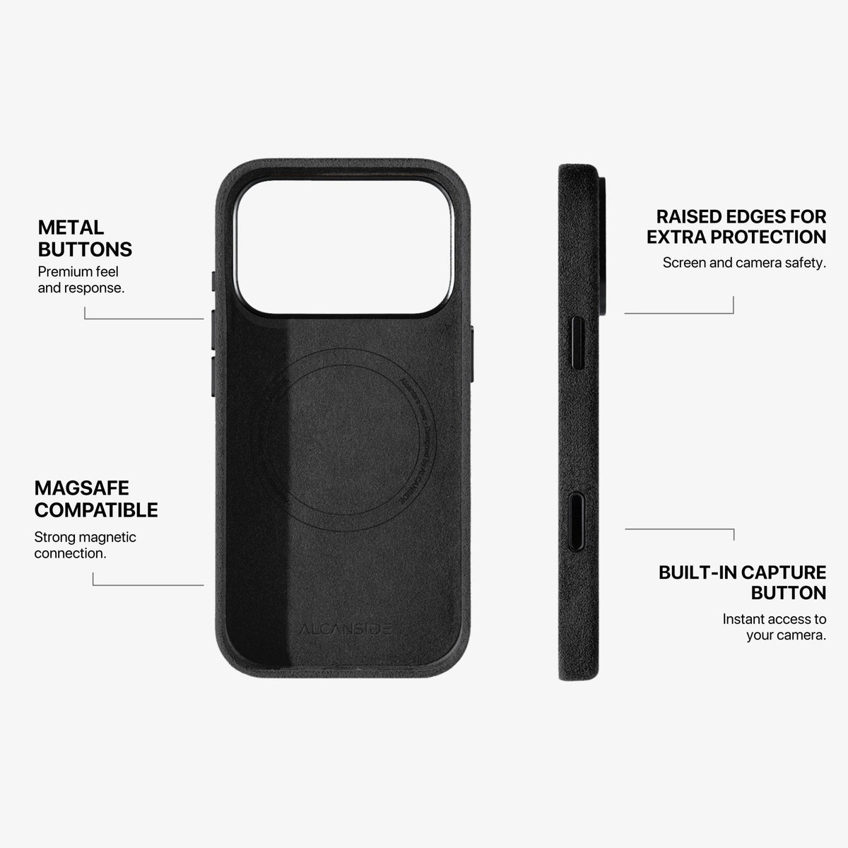 iPhone Alcantara Case - Deep Black - Alcanside