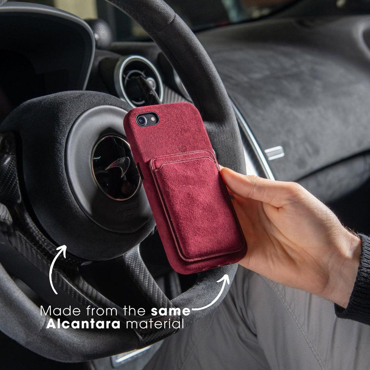 iPhone 16e - Alcantara Case - Wine Red - Alcanside