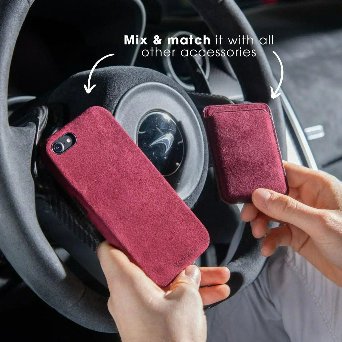 iPhone 16e - Alcantara Case - Wine Red - Alcanside
