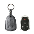 Alcantara Car Key Fob Cover for Cadillac Model A with Buckle - Space Grey