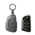 Alcantara Car Key Fob Cover for Cadillac Model C with Buckle - Space Grey