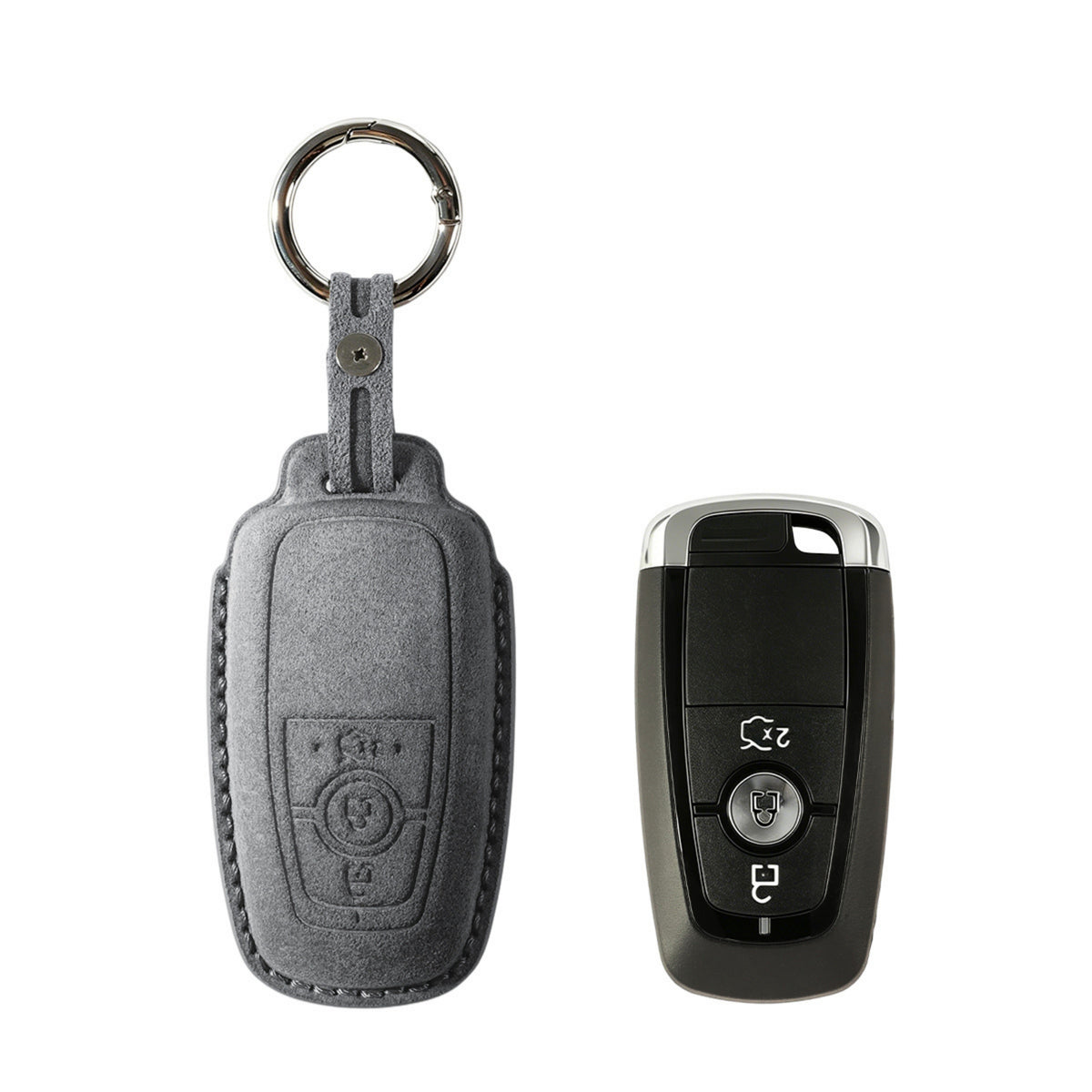Alcantara Car Key Fob Cover for Ford Model A - Space Grey 1
