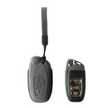 Alcantara Car Key Fob Cover for Lamborghini Model A with Buckle - Space Grey