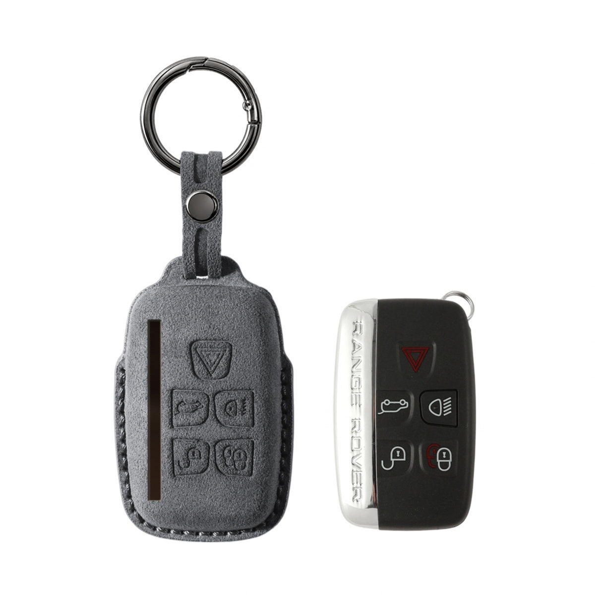 Alcantara Car Key Fob Cover for Land Rover Model A - Space Grey 1