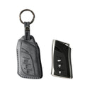 Alcantara Car Key Fob Cover for Lexus Model A with Buckle - Space Grey