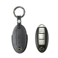 Alcantara Car Key Fob Cover for Nissan Model A with Buckle - Space Grey