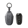 Alcantara Car Key Fob Cover for Peugeot Model A - Space Grey