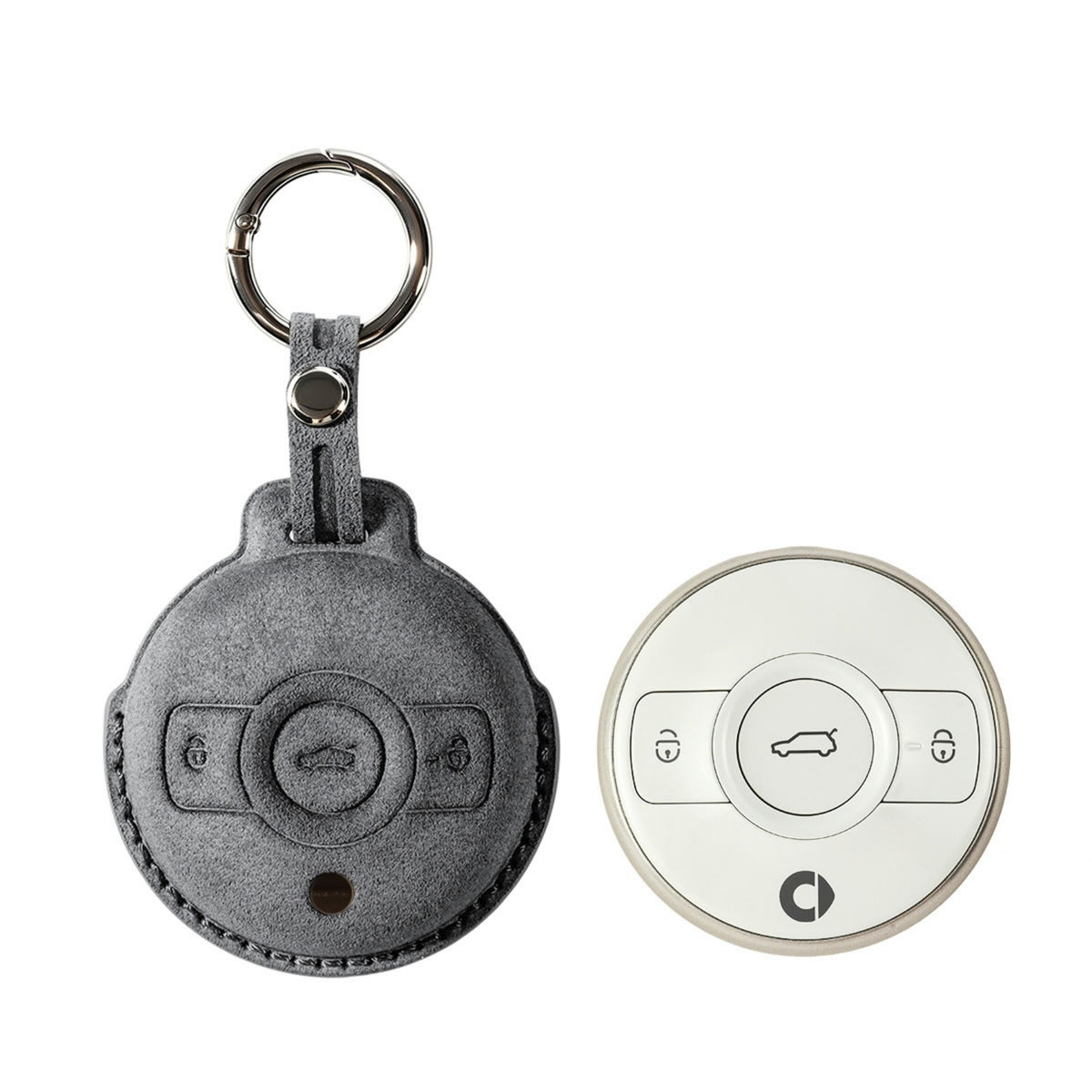 Alcantara Car Key Fob Cover for Smart Model A - Space Grey 1