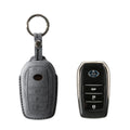 Alcantara Car Key Fob Cover for Toyota Model C with Buckle - Space Grey