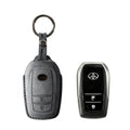 Alcantara Car Key Fob Cover for Toyota Model D with Buckle - Space Grey