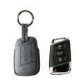 Alcantara Car Key Fob Cover for Volkswagen - Model C with Buckle - Space Grey