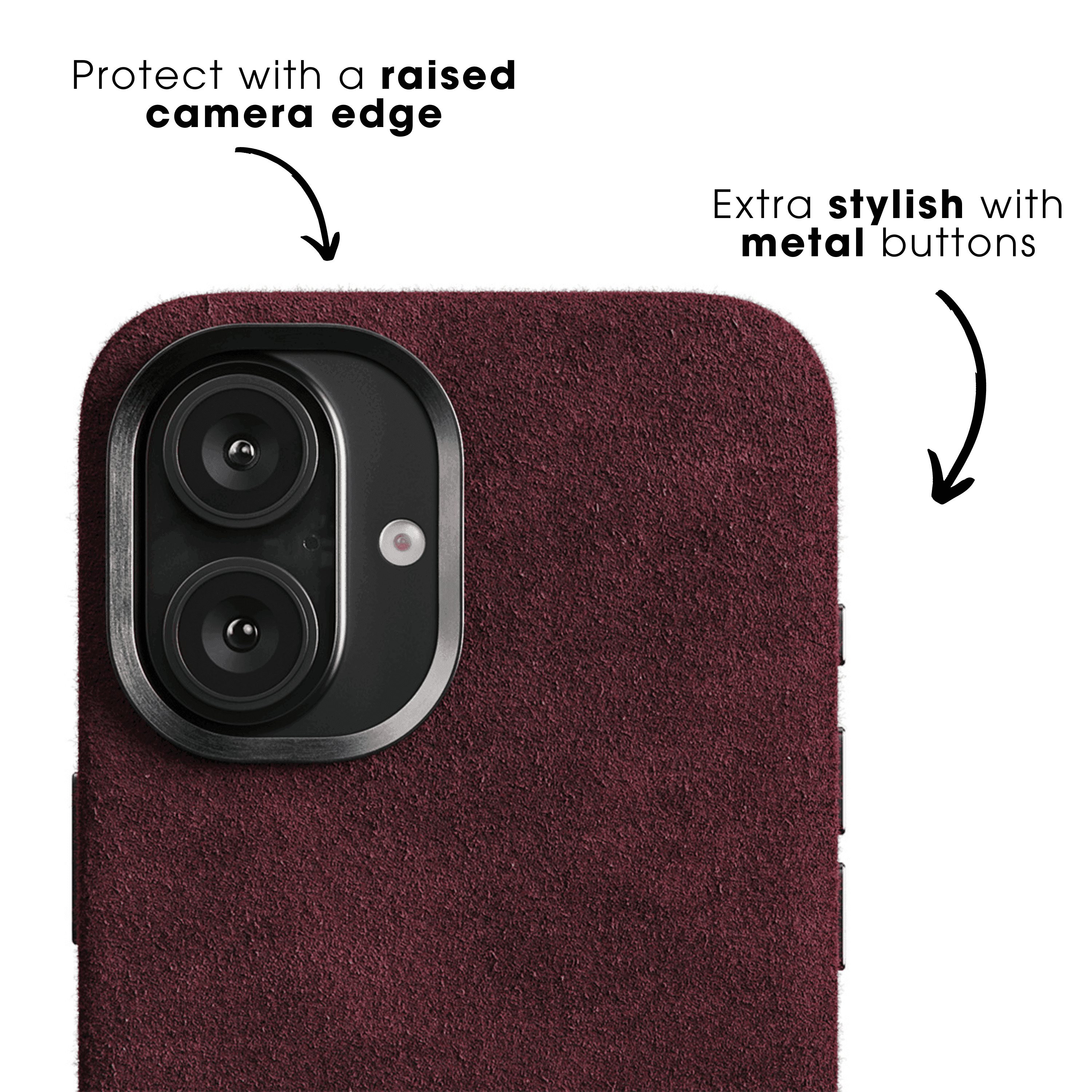 iPhone 16e - Alcantara Case - Wine Red