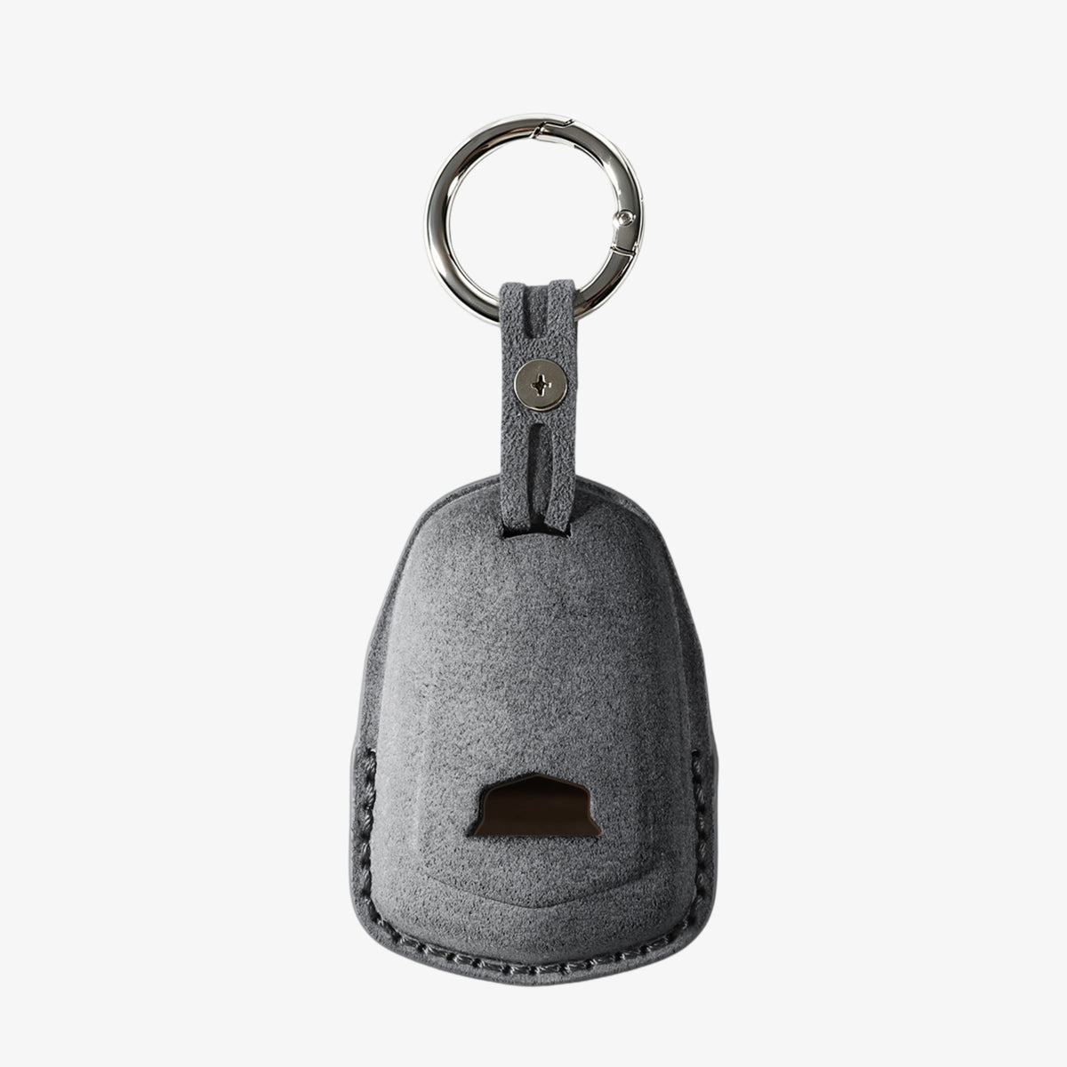 Alcantara Car Key Fob Cover for Cadillac Model A with Buckle - Space Grey 4