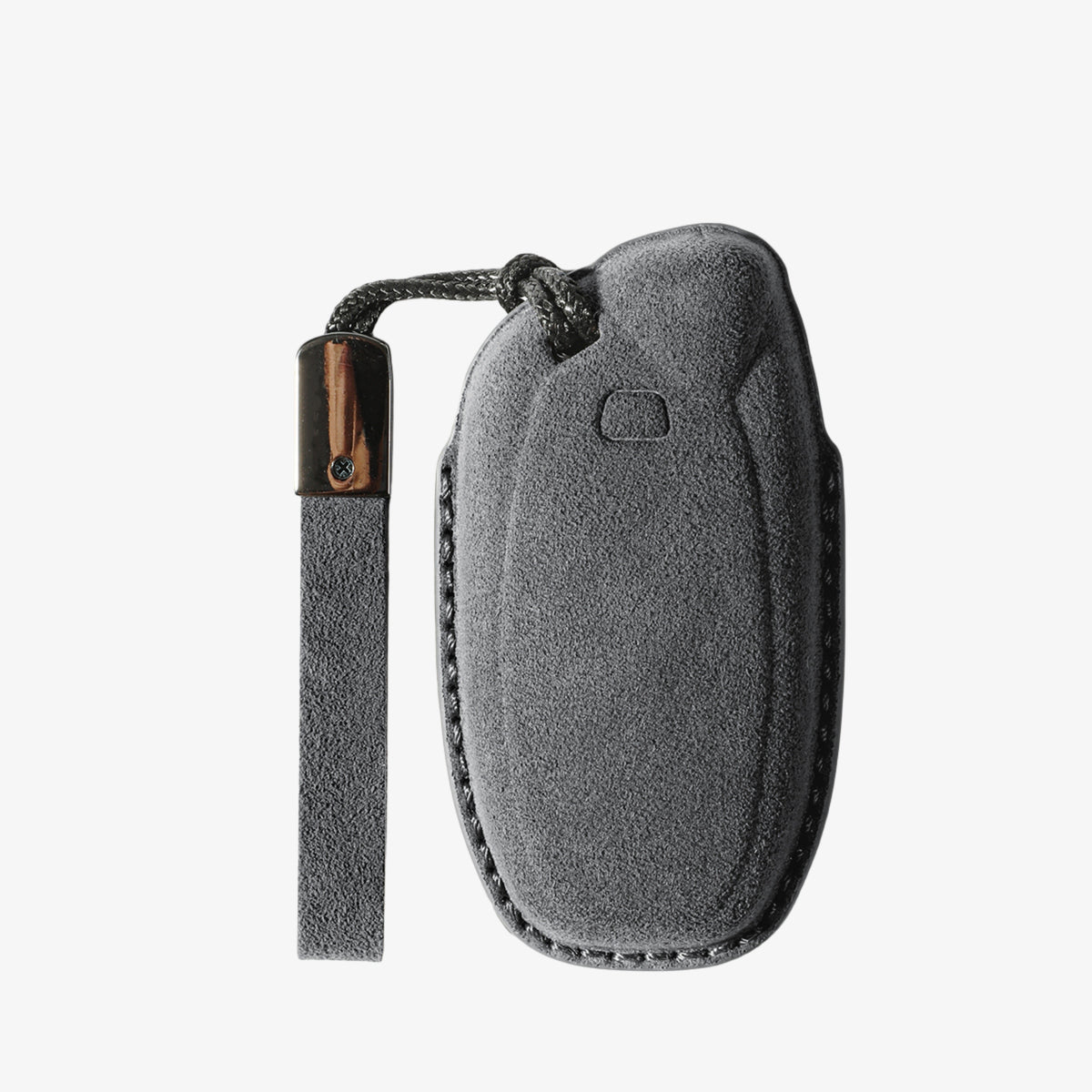 Alcantara Car Key Fob Cover for Lamborghini Model A with Buckle - Space Grey 4