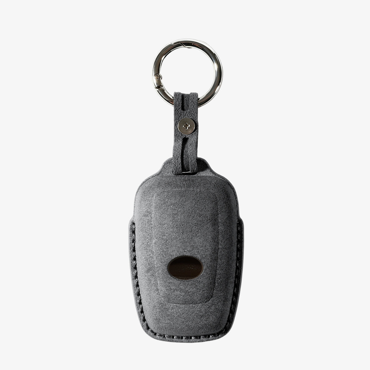 Alcantara Car Key Fob Cover for Toyota Model A with Buckle - Space Grey 4