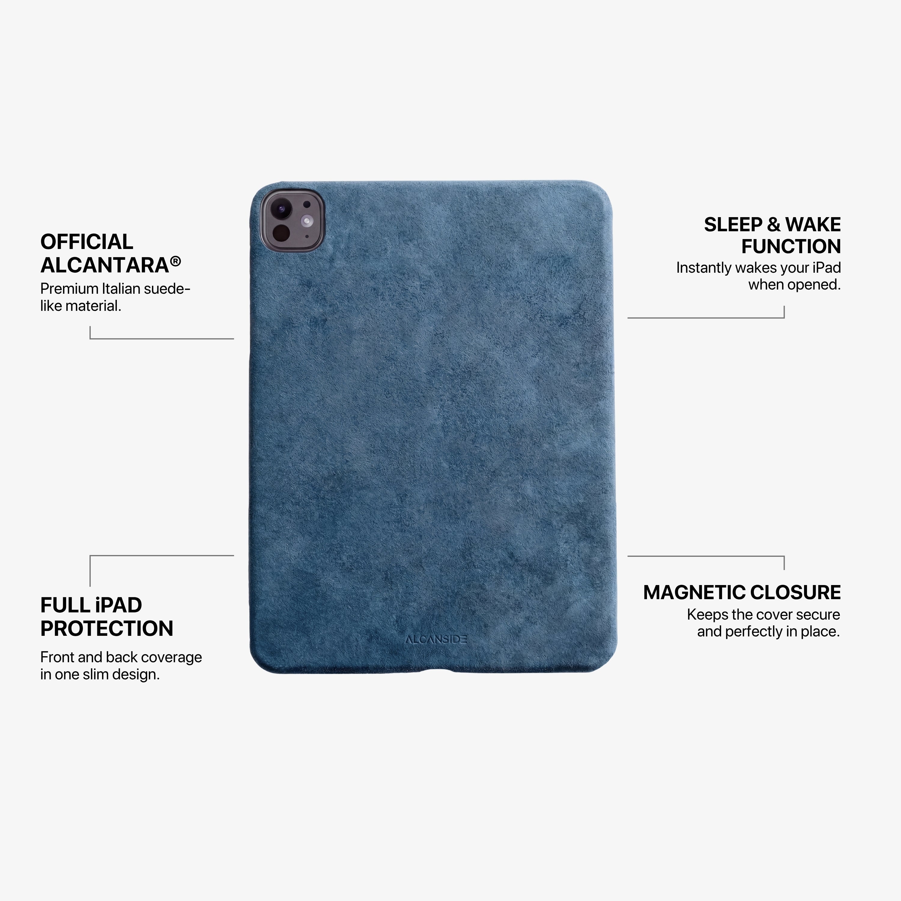 Alcantara iPad Cover - For iPad Pro (11 inch) - Ocean Blue