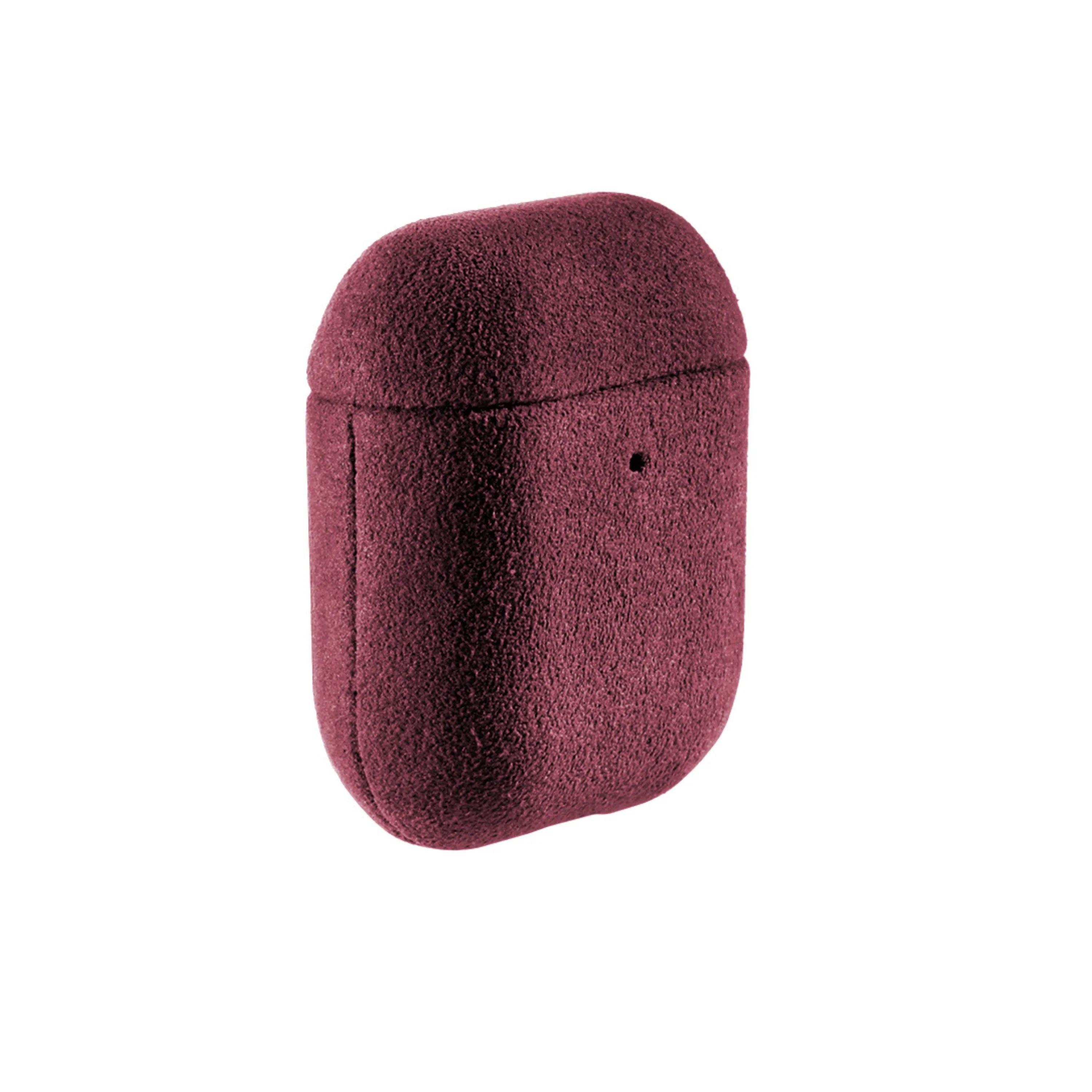 AirPods 1/2 Gen Alcantara Hoesje - Rood