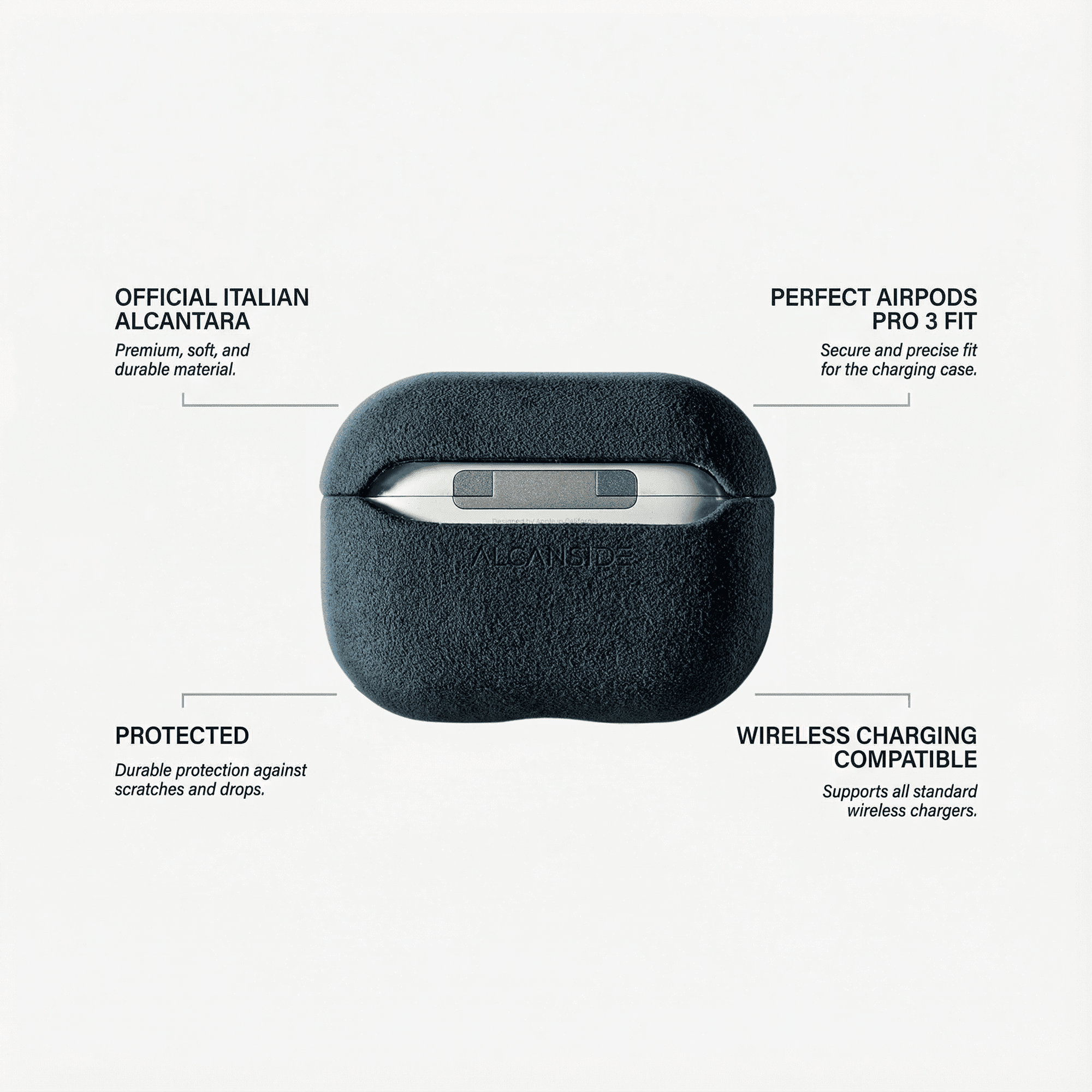 AirPods Pro (3rd Generation) Alcantara Case - Navy Blue - Alcanside