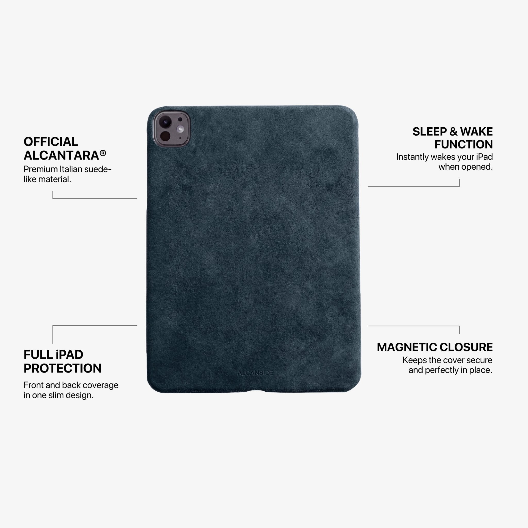 Alcantara iPad Cover - For iPad Pro (13 inch) - Navy Blue - Alcanside