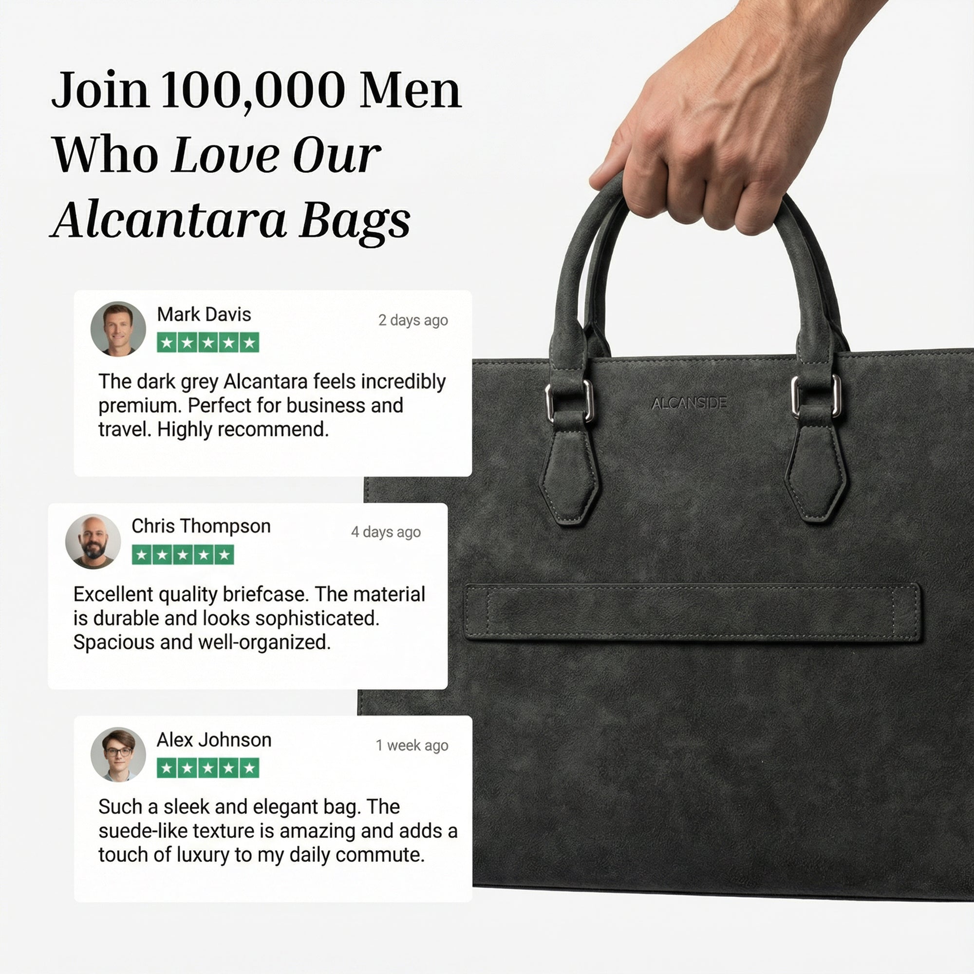 Alcantara Laptop Bag - Space Grey - Alcanside