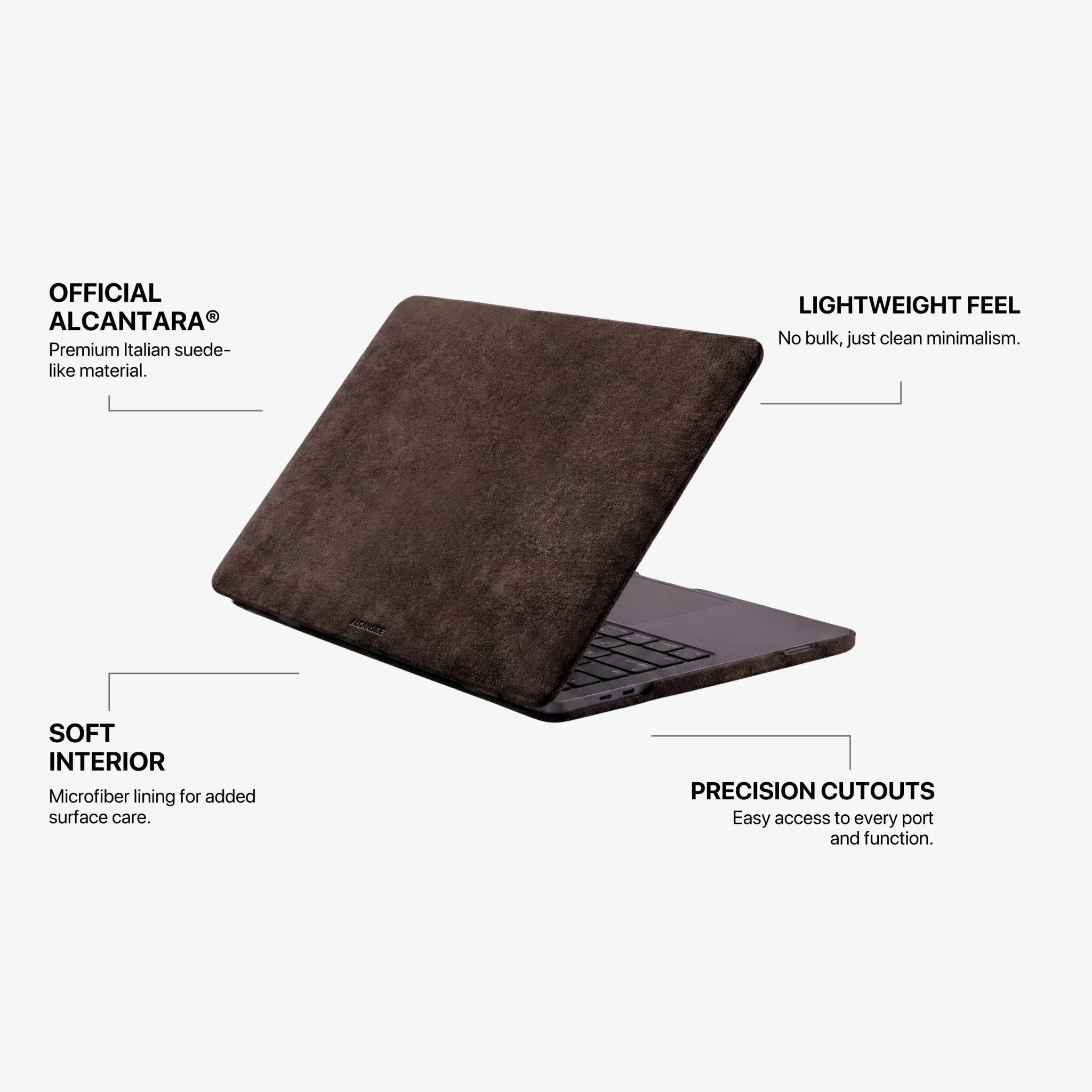 Alcantara MacBook Neo Cover – For 13 inch (2026) – Chocolate Brown - Alcanside