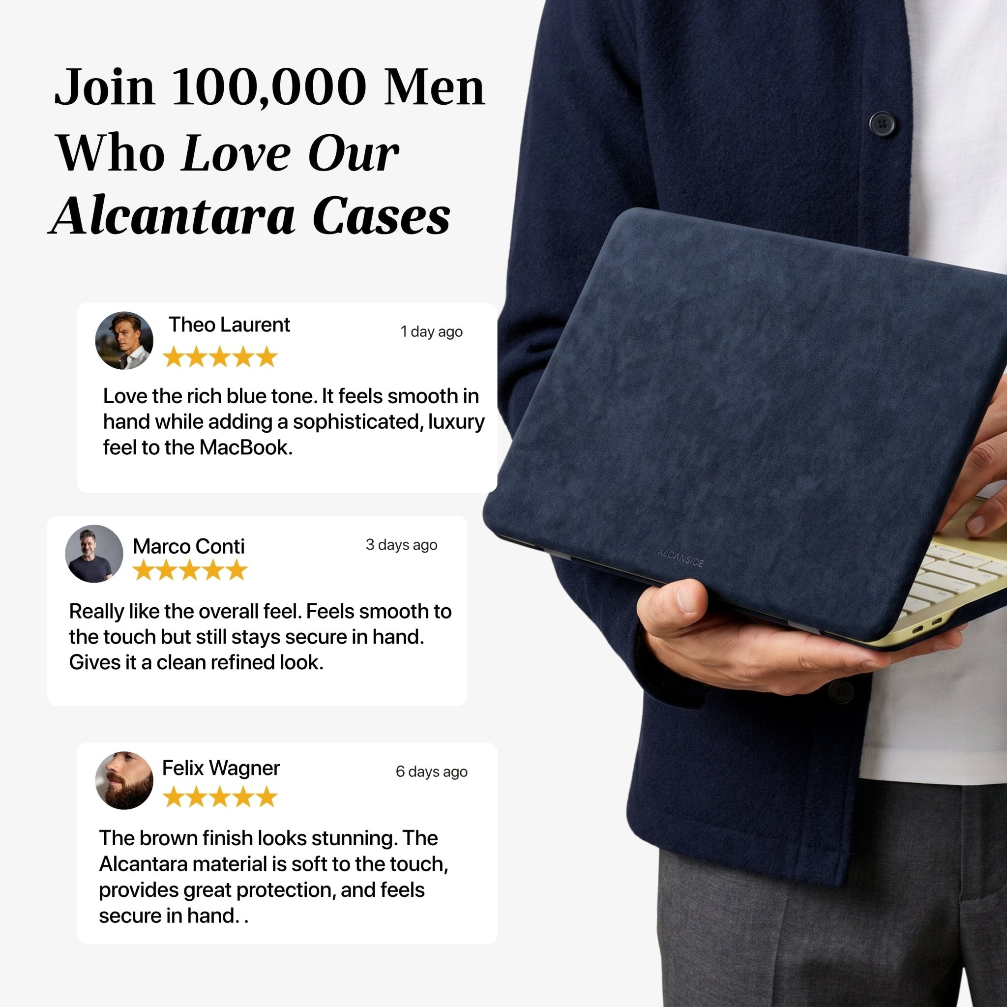 Alcantara MacBook Neo Cover – For 13 inch (2026) – Navy Blue - Alcanside