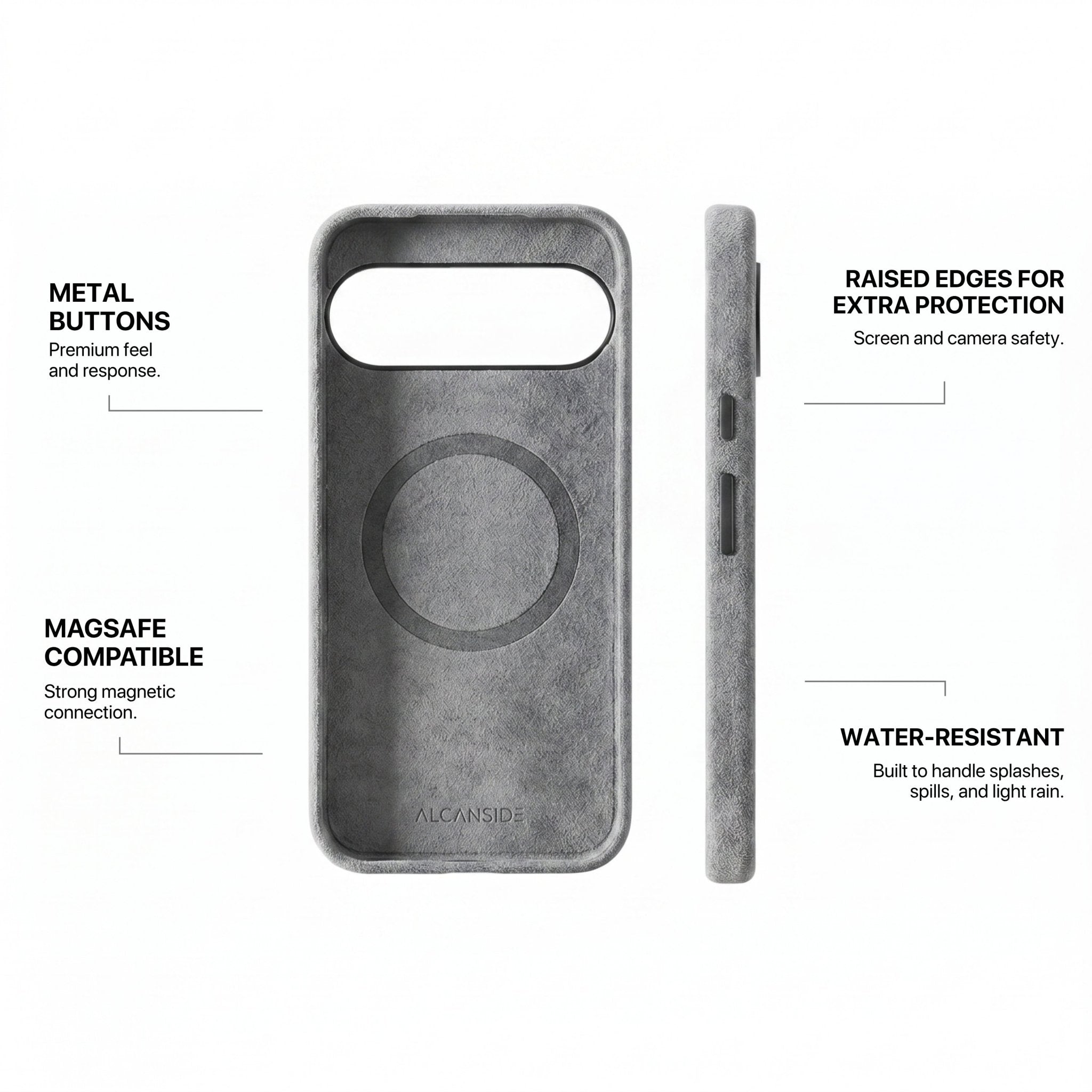 Google Pixel 10 - Alcantara Case - Nardo Gray - Alcanside