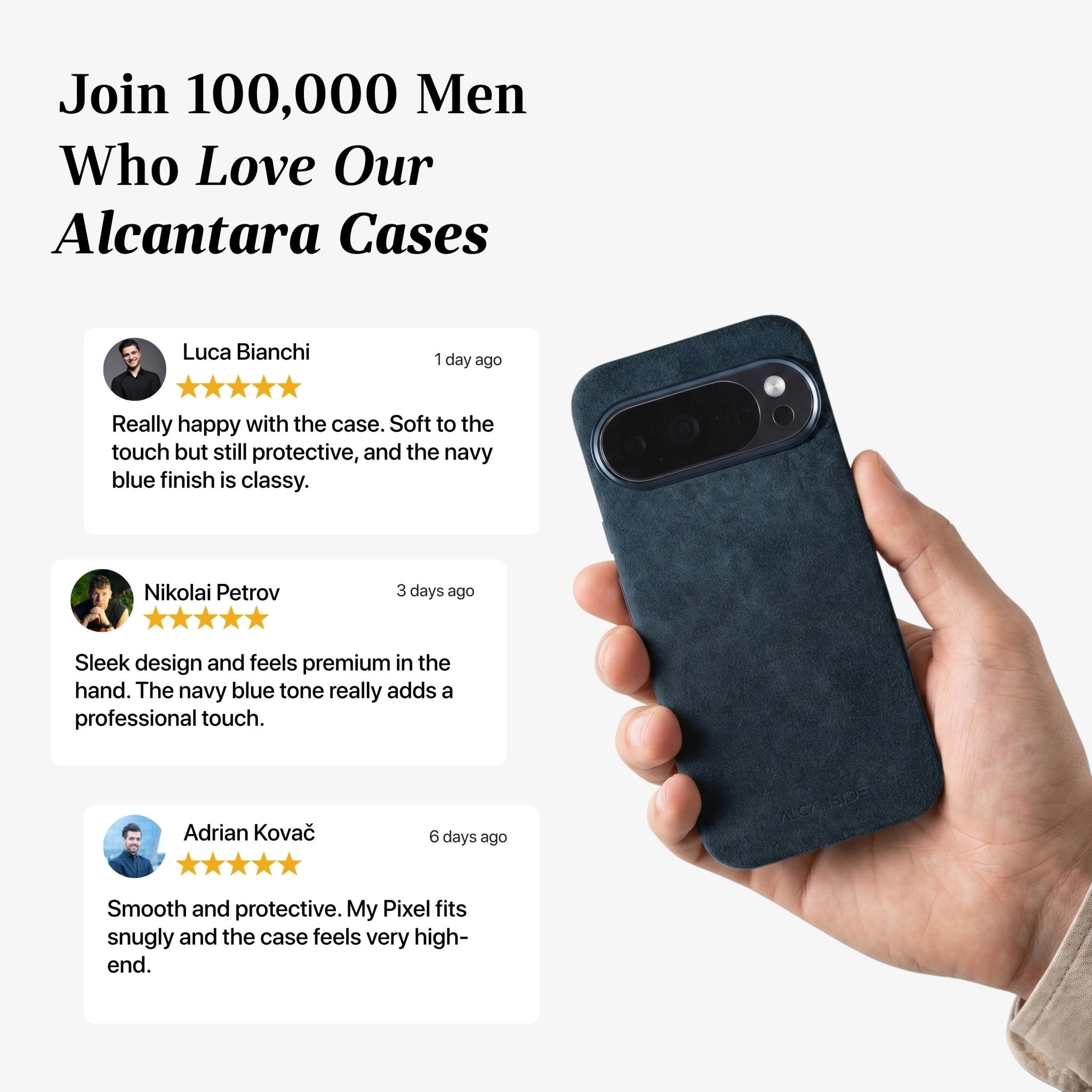 Google Pixel 10 Pro - Alcantara Case - Navy Blue - Alcanside