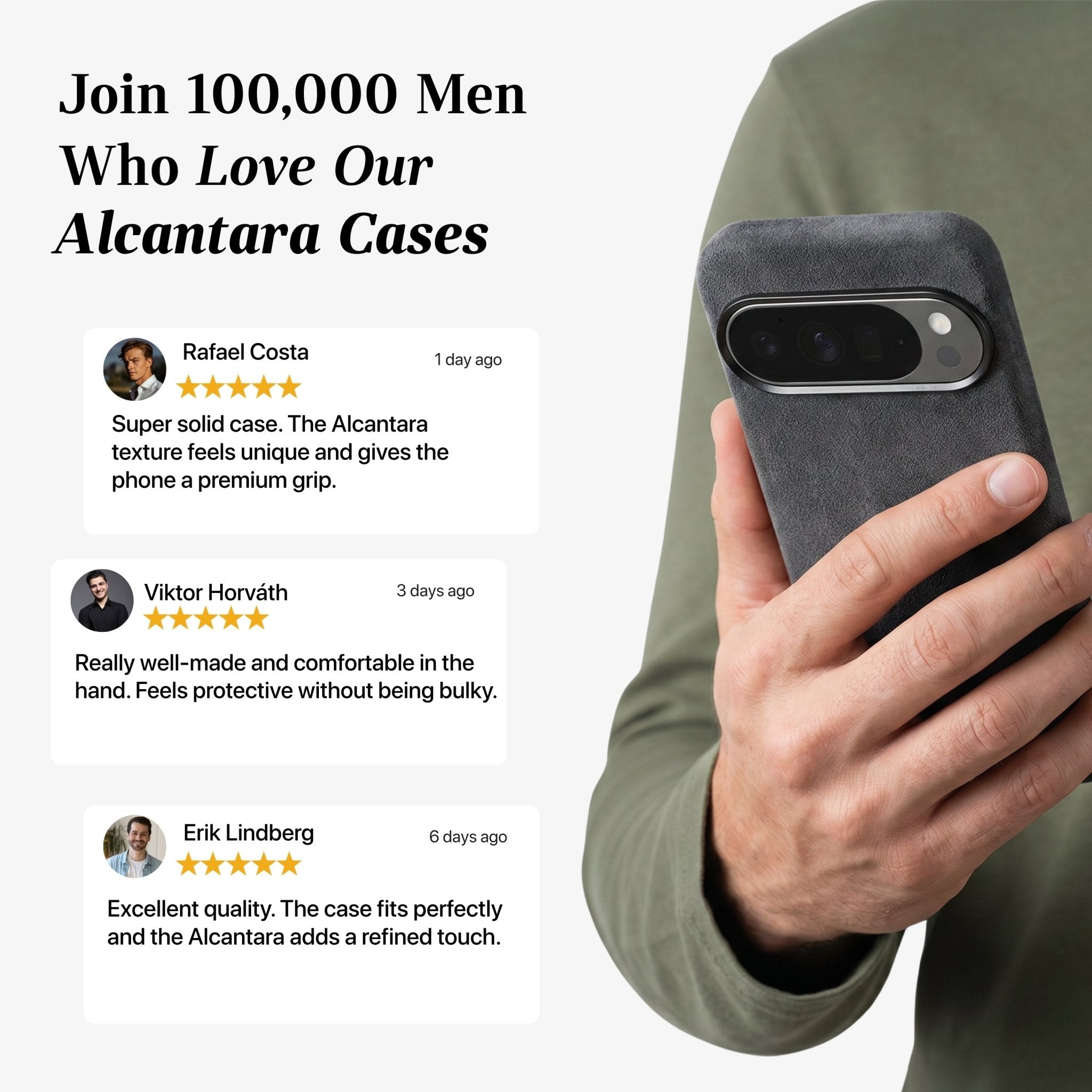 Google Pixel 10 Pro XL - Alcantara Case - Space Grey - Alcanside