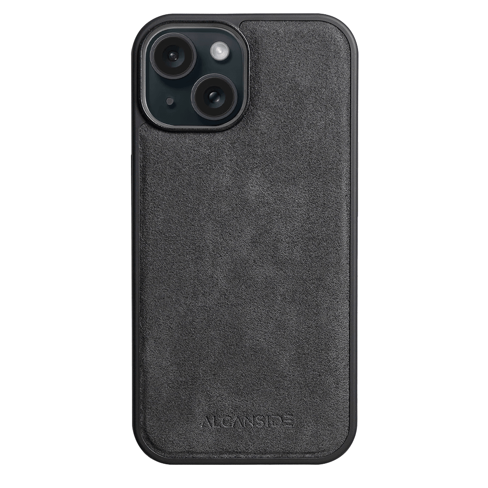 iPhone 15 Plus - Alcantara Case With MagSafe Magnet - Space Grey - Alcanside