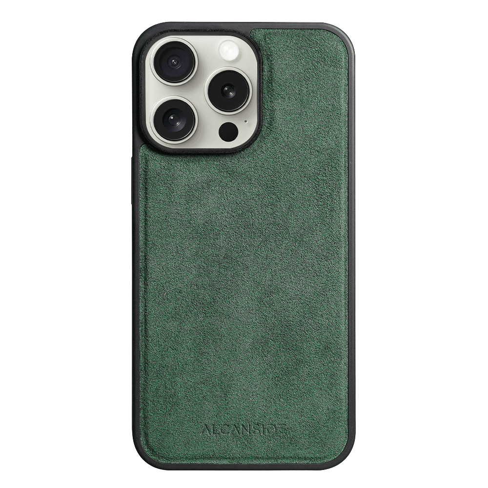 iPhone 15 Pro Max - Alcantara Case With MagSafe Magnet - Midnight Green - Alcanside