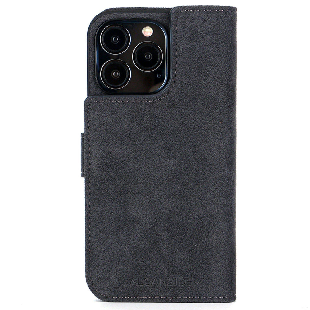 iPhone 14 Pro Max - Wallet Alcantara Case - Space Grey - Alcanside